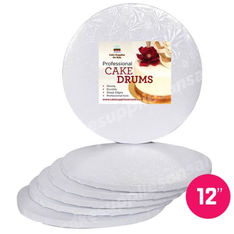 12" White Round Drum 1/2", 6 count