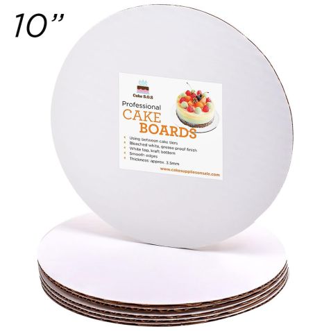 10" Round Coated Cakeboard, 6 ct