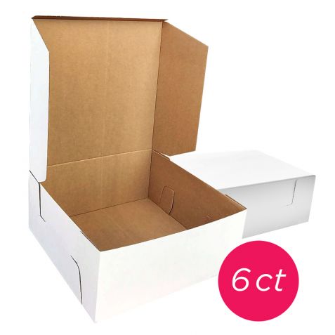 12x12x6 White/Brown Kraft Cake Box, 6 ct.