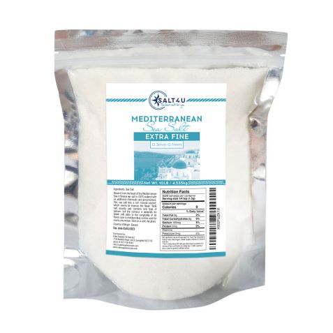 Mediterranean Sea Salt, Extra Fine Grain 10 lb., by Salt 4U