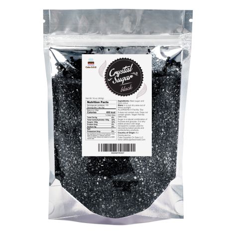 Sugar Crystals Black 16 oz. by Cake S.O.S