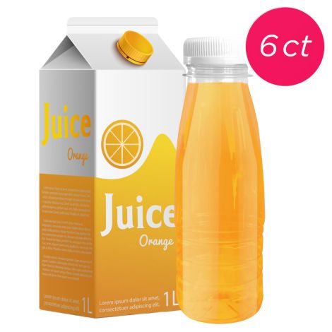 34 oz. (1L) Empty Plastic Juice Bottles Bulk with Caps, 6 ct. 