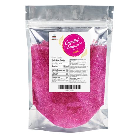 Sugar Crystals Pink 16 oz. by Cake S.O.S