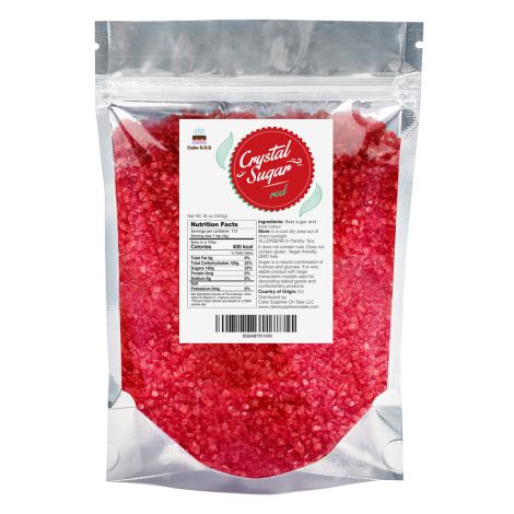 Sugar Crystals Red 16 oz. by Cake S.O.S