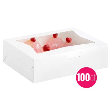 10x10x5 Window White Cake Box 100 ct