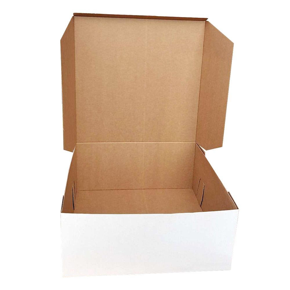 1/2 Sheet 2 Piece White Bakery Cake Box (100/Pack) | KEVIDKO